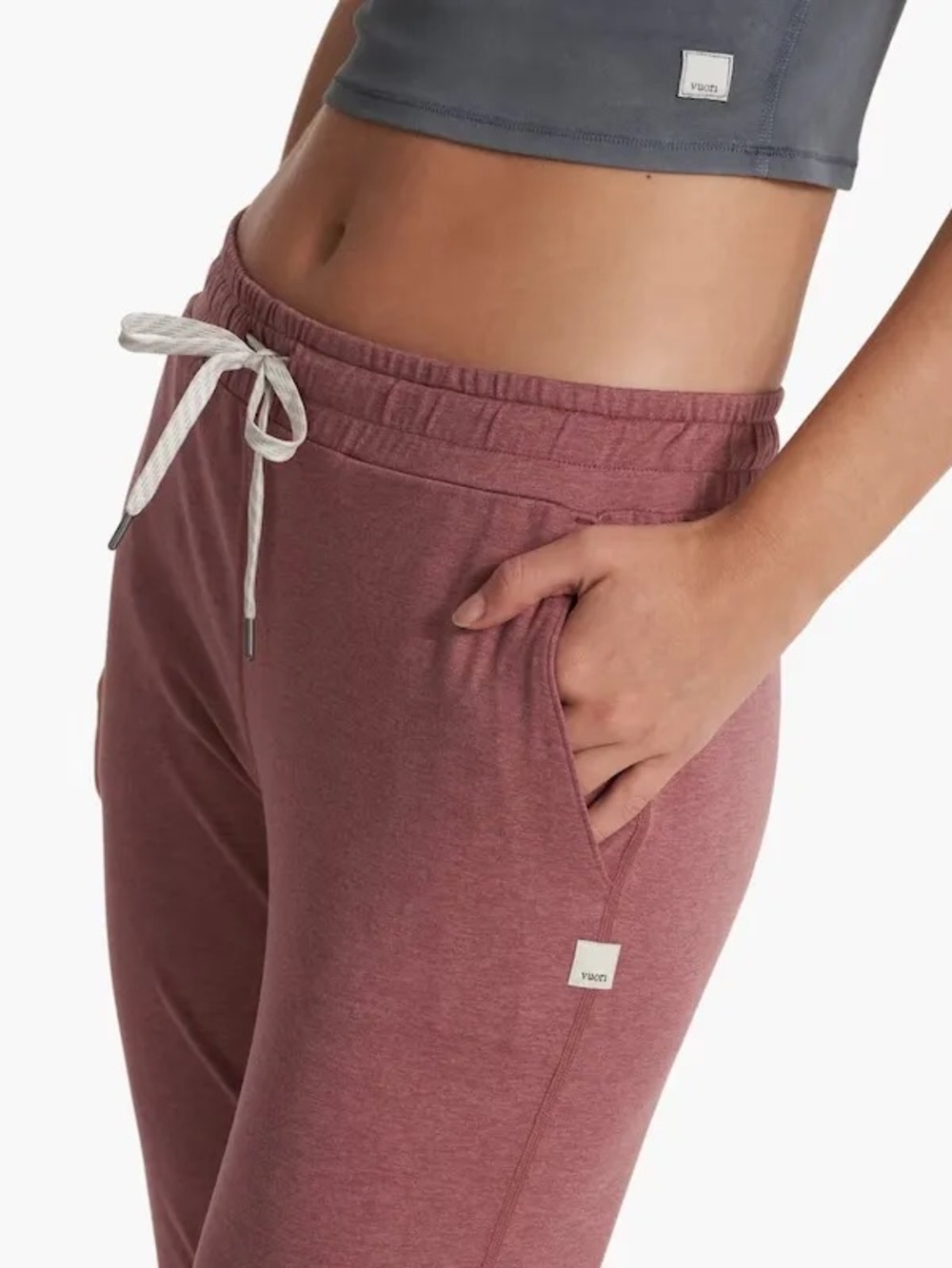 Vuori Performance Joggers in a dusty rose small